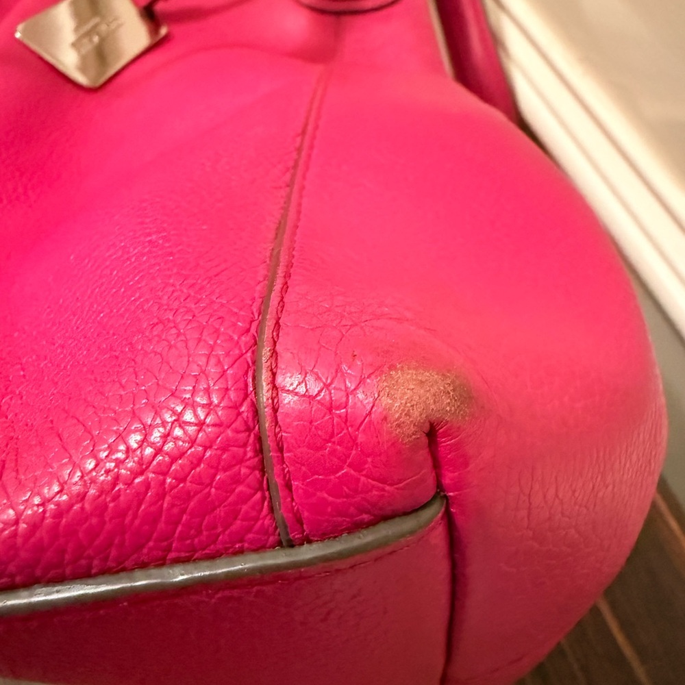 Coach Edie 31 Fuchsia Leather Hobo Bag - Picture 7 of 9